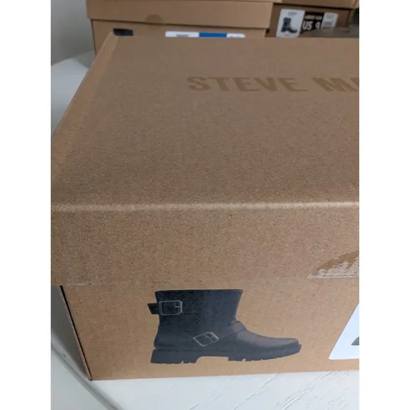 Steve Madden Ankle Boot Crusader Black Leather Women's Size 7 M