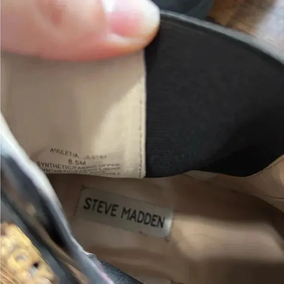 Steve Madden | Black Ankle Boots with Gemstone Accents | 8.5
