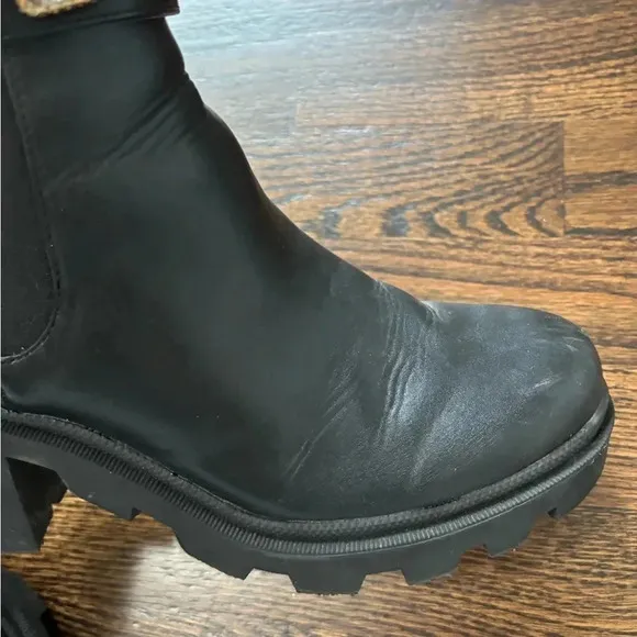 Steve Madden | Black Ankle Boots with Gemstone Accents | 8.5