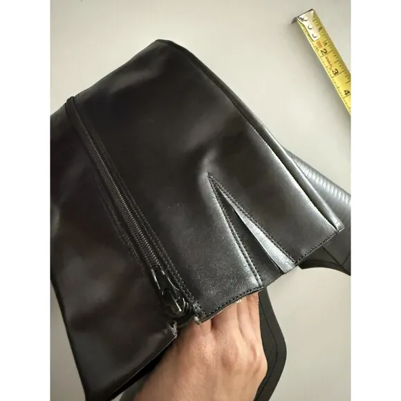 Steve Madden Chunky Boots 11M Black Womens Y2K Fanatik  Zipper Leather Knee-High