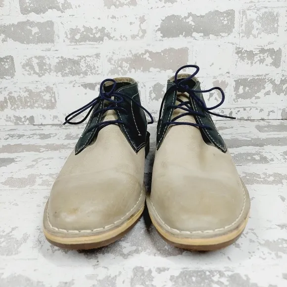 Steve Madden Harsen 660 Grey Multi Leather Men’s Lace Up Chukka Boots E678