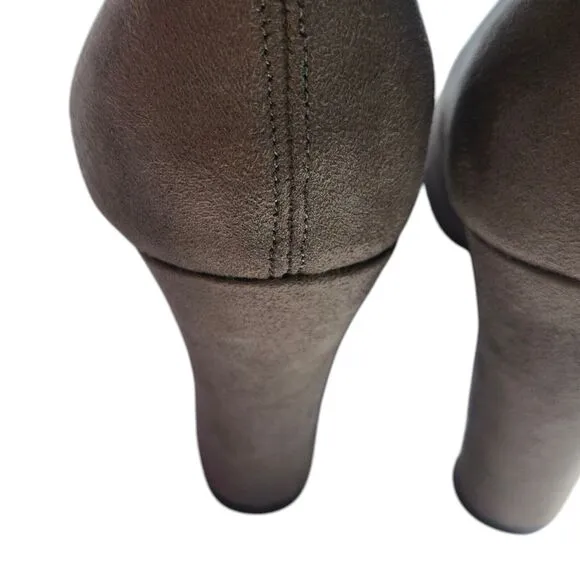 Steve Madden NWOT Taupe Over-The-Knee Faux Suede High Heel Block‎ Boots Sz 8