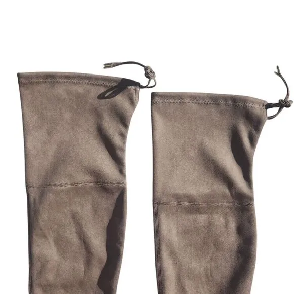Steve Madden NWOT Taupe Over-The-Knee Faux Suede High Heel Block‎ Boots Sz 8