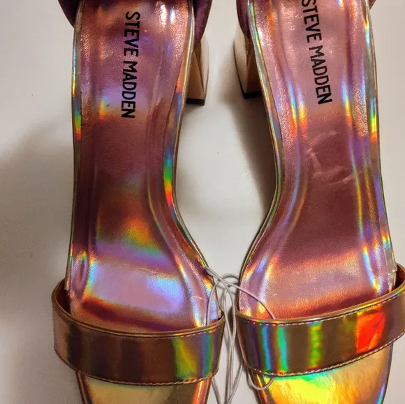 Steve Madden Pink Chrome Sandals 5.5