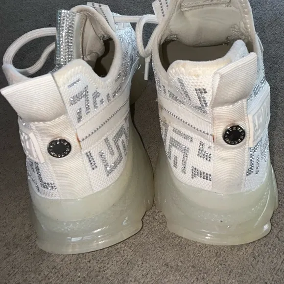 Steve Madden White and Silver Athletic Shoes