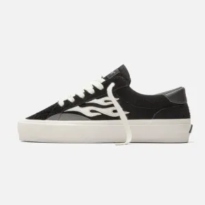 STRAYE Logan Black Flame Suede Low Top Skate Shoe