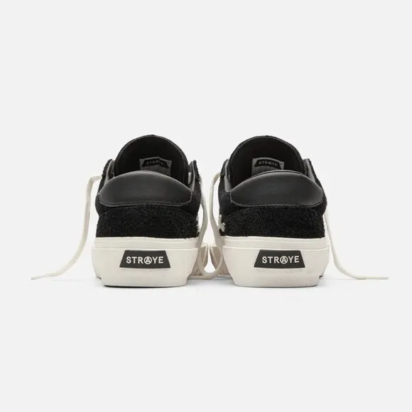 STRAYE Logan Black Flame Suede Low Top Skate Shoe
