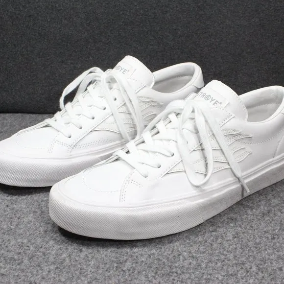 Straye Logan Heat White Leather Skate Shoes, White, Men's Size 12