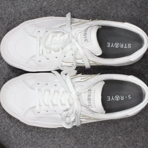 Straye Logan Heat White Leather Skate Shoes, White, Men's Size 12