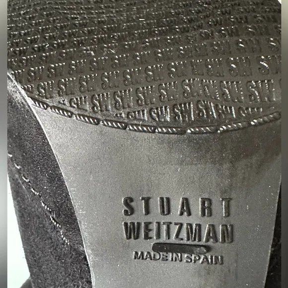 STUART WEITZMAN Authentic Suede and neoprene Black Knee boots
