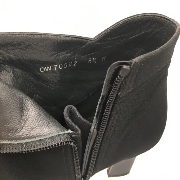 Stuart Weitzman Black Fabric Ankle Boots Heels