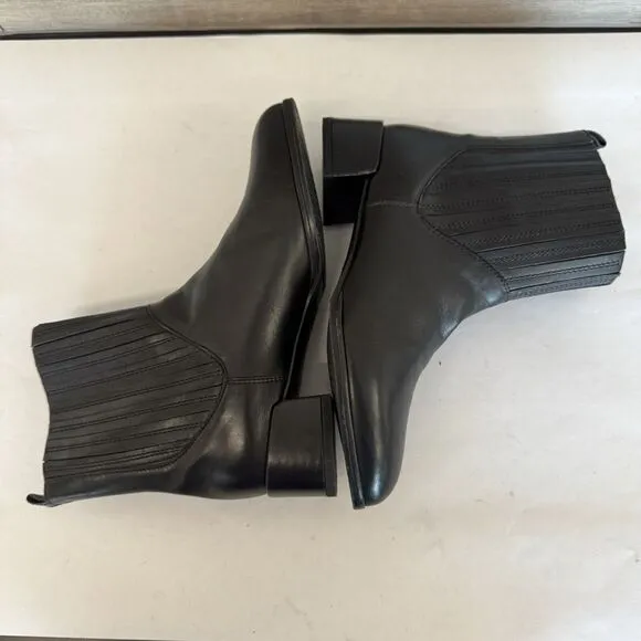 Stuart Weitzman Black Leather Flared Fashion Ankle Boots Elastic Shaft Women 6.5