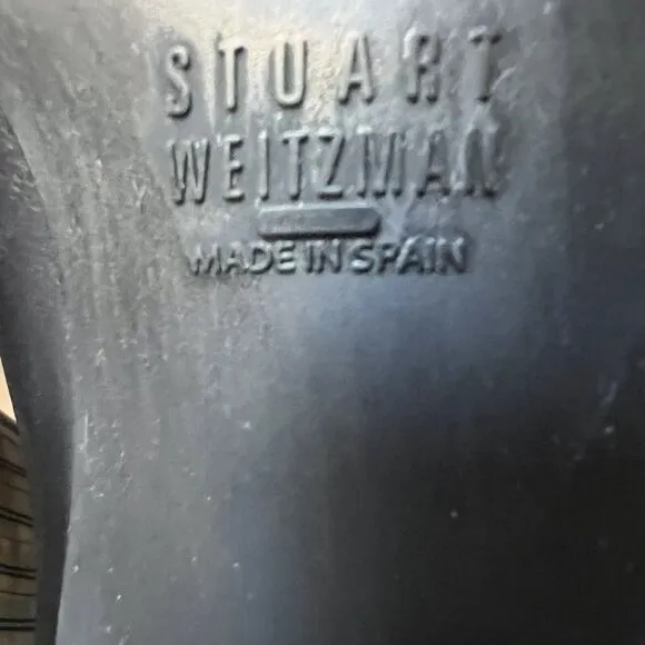 Stuart Weitzman Black Leather Flared Fashion Ankle Boots Elastic Shaft Women 6.5