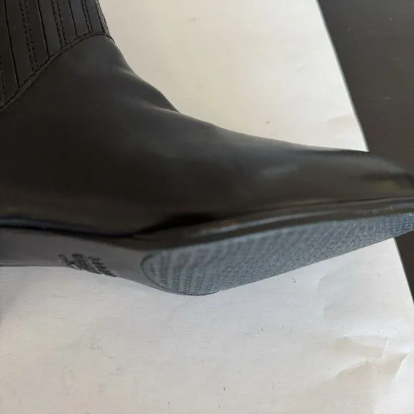 Stuart Weitzman Black Leather Flared Fashion Ankle Boots Elastic Shaft Women 6.5