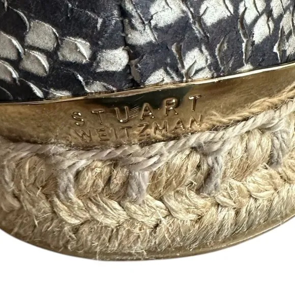 Stuart Weitzman Catalan Snake Python Print Espadrilles Flats Comfort Shoes 10