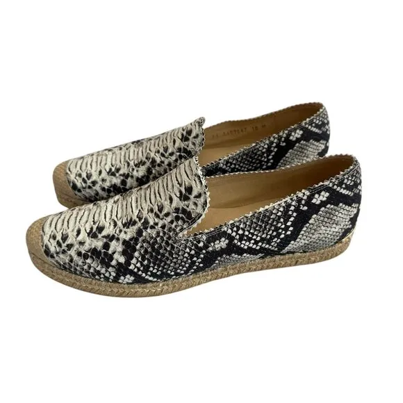 Stuart Weitzman Catalan Snake Python Print Espadrilles Flats Comfort Shoes 10
