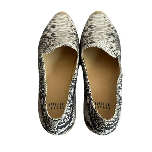Stuart Weitzman Catalan Snake Python Print Espadrilles Flats Comfort Shoes 10