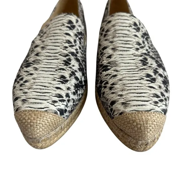 Stuart Weitzman Catalan Snake Python Print Espadrilles Flats Comfort Shoes 10