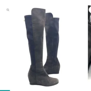 stuart weitzman gray wedge boots otk 7 $450 Y2k spring boho suede  party formal