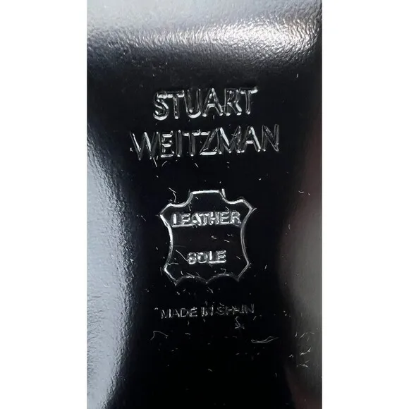 Stuart Weitzman Mediate Embellished Metallic Chelsea Booties Black Womens 9 M