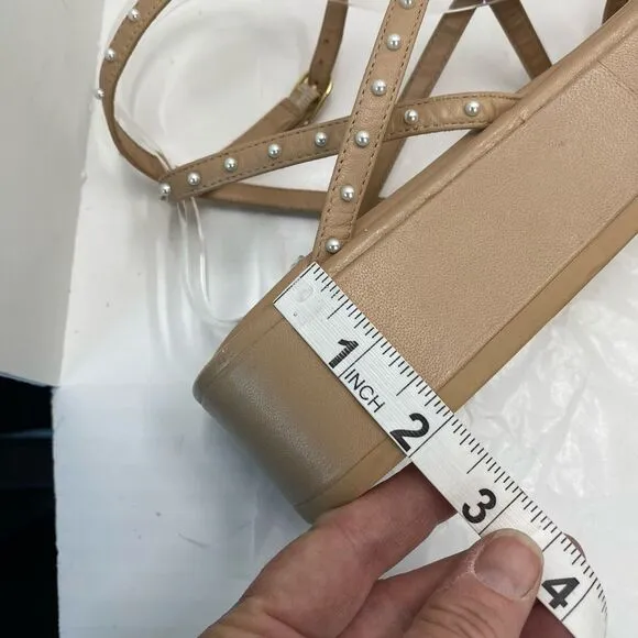 Stuart Weitzman Summerlift faux pearl embellished leather platforms sandals Wome