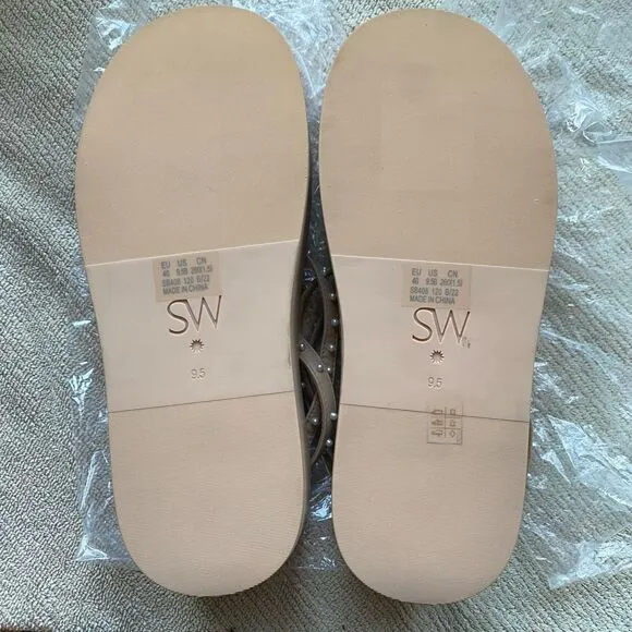Stuart Weitzman Summerlift faux pearl embellished leather platforms sandals Wome