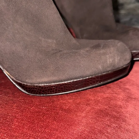 STUART WEITZMAN WOMEN VINTAGE RETRO 90S Y2K ANKLE BACK ZIP BOOTS SZ 10