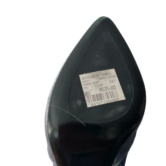 Stuart Weitzman Grandy Silver Bluish Steel Pane Velvet Ankle Boots Size 6.5M