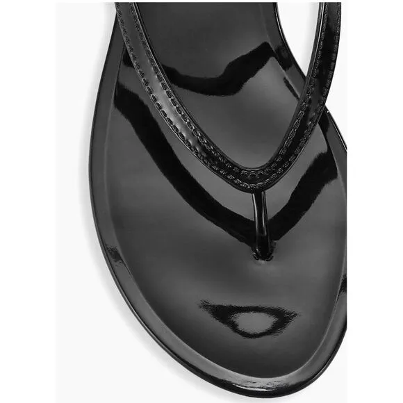 stuart weitzman New Solid Black Jelly Flat Thong Sandals 7