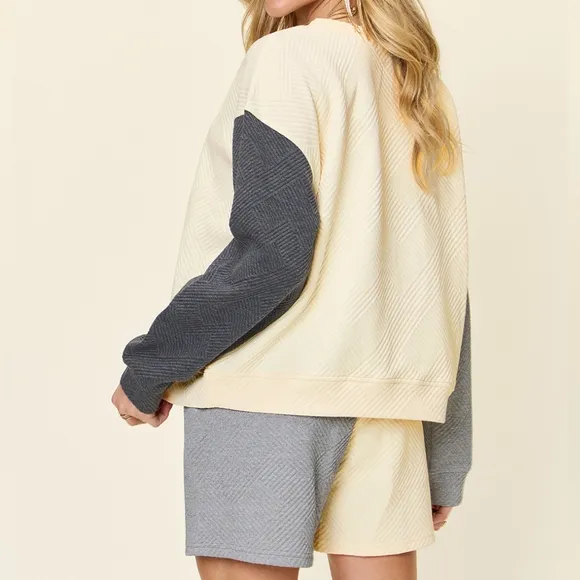 Style Shift Contrast Shorts Set - Cloud