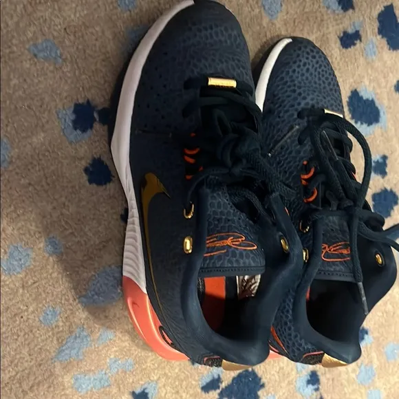 Stylish Nike LeBron James Kids' Shoes in Navy and Orange