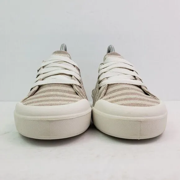 Sugar Festival Womens Size 8.5 Nat Met Stripe Lace Up Casual Sneaker Shoes