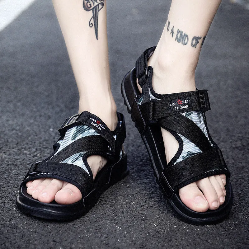 Summer new men's beach sandals Korean version of the wild buckle men's shoes