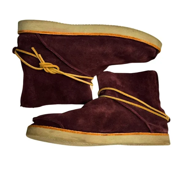 Sundance Satorisan Silverlake Suede Boots Oxblood Burgundy Red Size: 41. US 10