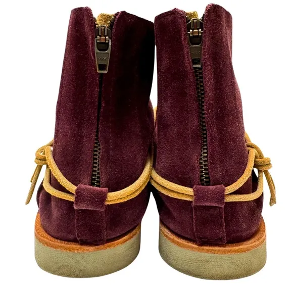 Sundance Satorisan Silverlake Suede Boots Oxblood Burgundy Red Size: 41. US 10