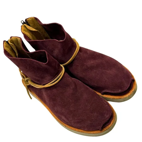 Sundance Satorisan Silverlake Suede Boots Oxblood Burgundy Red Size: 41. US 10