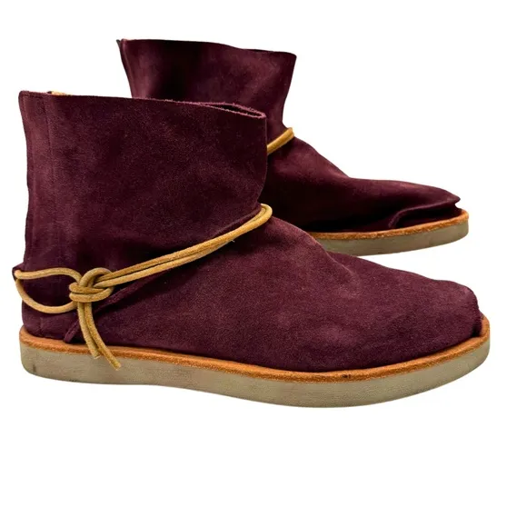 Sundance Satorisan Silverlake Suede Boots Oxblood Burgundy Red Size: 41. US 10