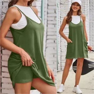 Sunny Day Cami Dress and Shorts Set - Mossy Green