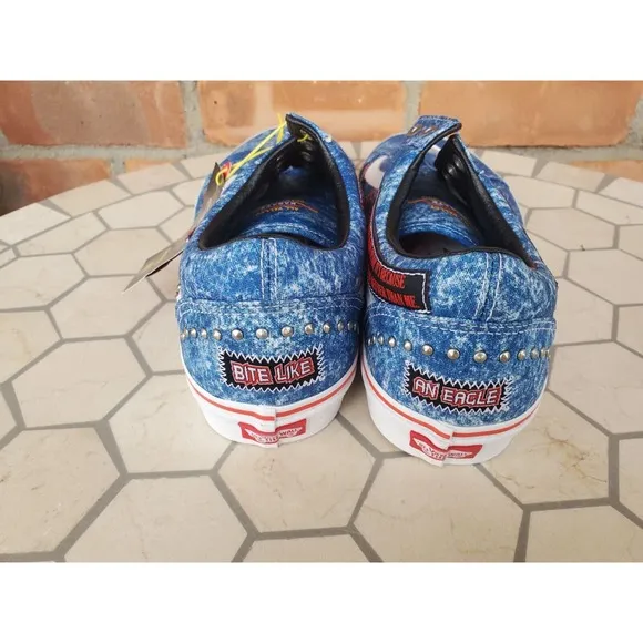 Sz 11.5 NEW Vans Cobra Kai Eagle Fang Old Skool Skate Shoes Mens Denim Blue