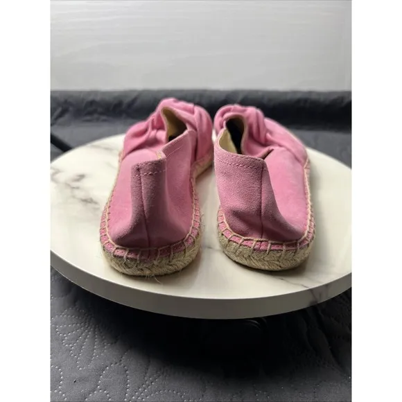 TALBOTS IZZY KNOT ESPADRILLES PINK SUEDE LEATHER SHOES FLATS SZ 8M COMFORT CHIC
