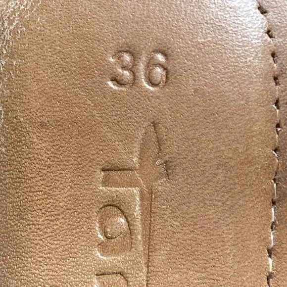 Tamaris Women's Genuine Leather Slide Flat Sandal Sz 36 Camel #30Y