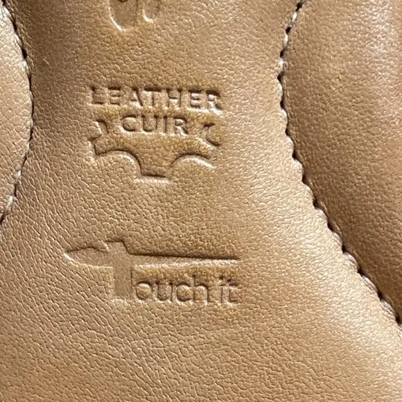 Tamaris Women's Genuine Leather Slide Flat Sandal Sz 36 Camel #30Y