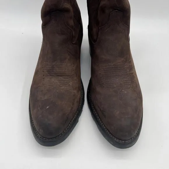 Tecovas Ranch Wear Brown Leather Western Cowboy Work Boots Mens 11.5 D Vibram