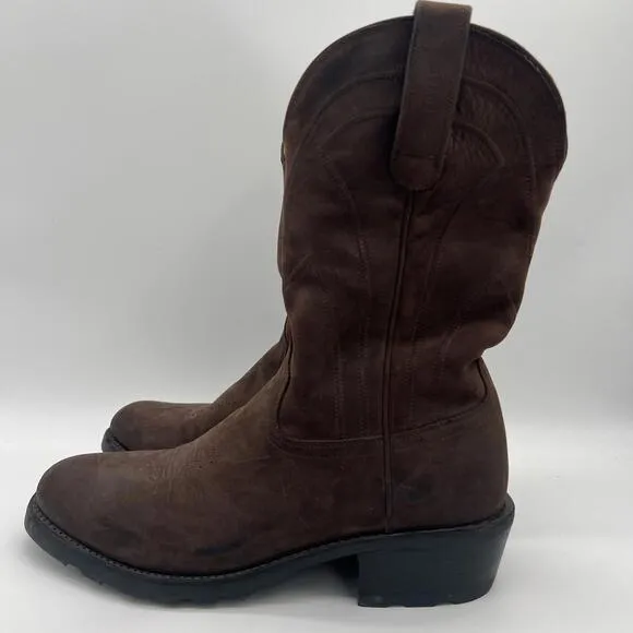 Tecovas Ranch Wear Brown Leather Western Cowboy Work Boots Mens 11.5 D Vibram