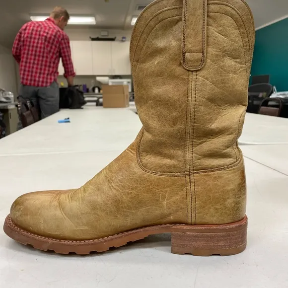 Tecovas Stockton boots 12D Wheat Bison Leather