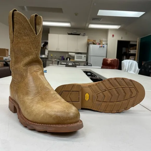 Tecovas Stockton boots 12D Wheat Bison Leather