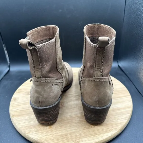 TEVA Anaya Chelsea Womens Size 9 Booties Brown Solid Round Toe Waterproof Boots
