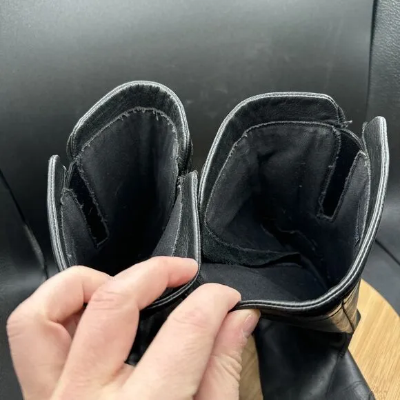 Teva Capistrano Women's Size 9.5 Zip Up Boots Black Waterproof Tall Leather Calf