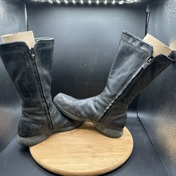 Teva Capistrano Women's Size 9.5 Zip Up Boots Black Waterproof Tall Leather Calf