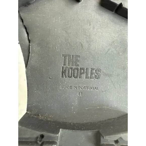 The Kooples Men’s Ranger Black Leather Lace-Up Combat Boots Zippers FR 41/US 10